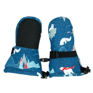 Arctic Toasty Dry Mittens- Blue artic fox