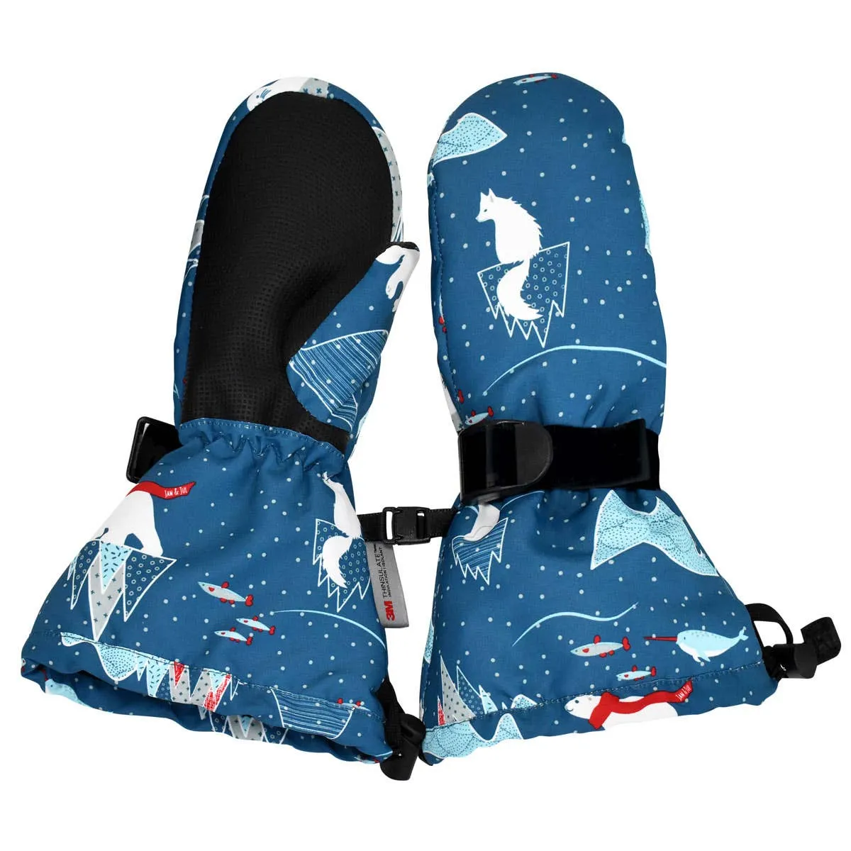 Arctic Toasty Dry Mittens- Blue artic fox