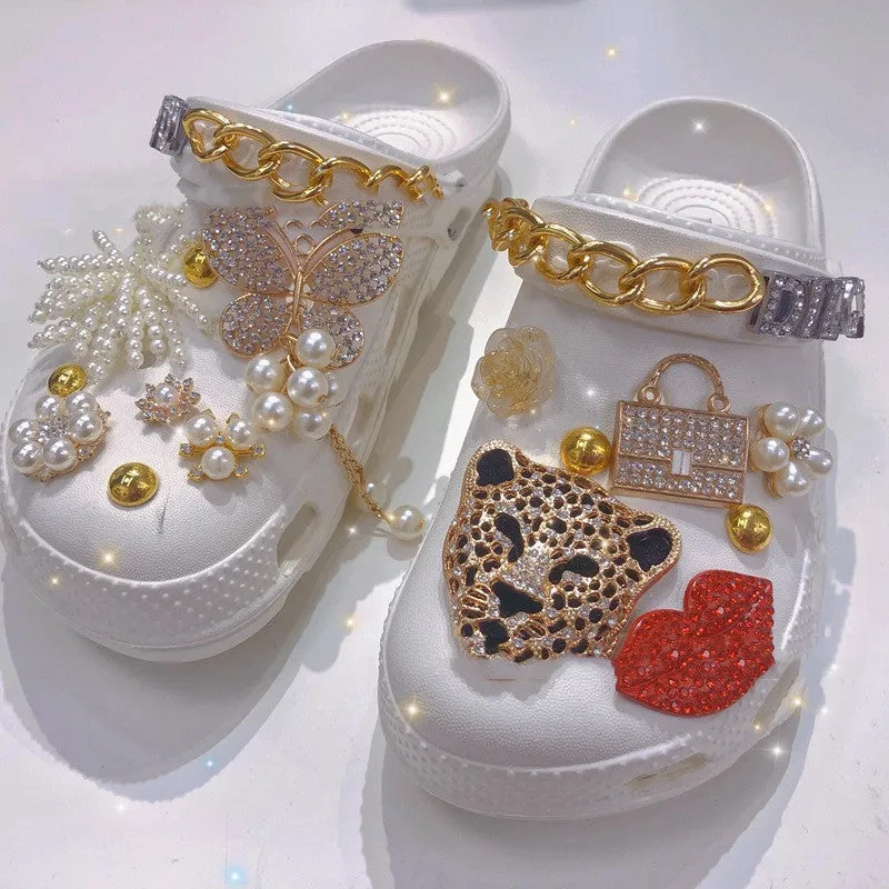 Beach Clog Style Sandals with Charms.