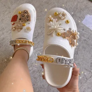 Beach Clog Style Sandals with Charms.