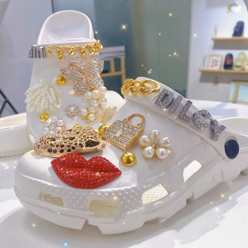 Beach Clog Style Sandals with Charms.