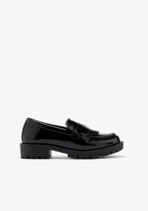 Black Straps Loafers