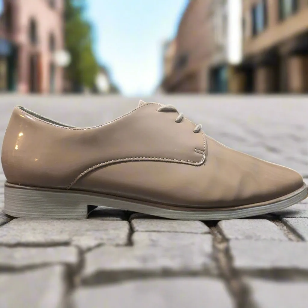 Botter Made in Brazil Round Toe Block Heel Lace-Up Formal Shoes - Pink (Size US 8 / EU 39 / UK 6)