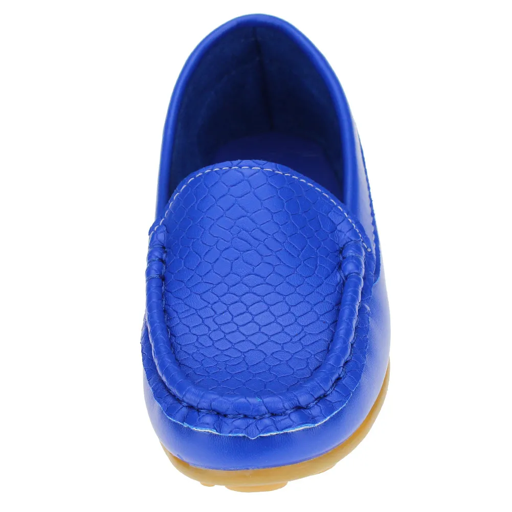 Boys Girls Leather Loafer Shoes Slip on Moccasin Flat Outdoor Soft Shoes