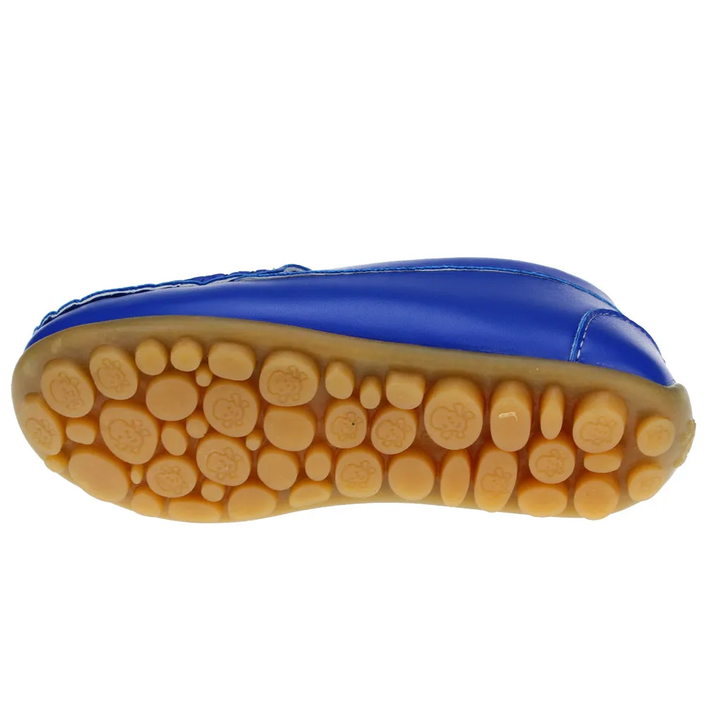 Boys Girls Leather Loafer Shoes Slip on Moccasin Flat Outdoor Soft Shoes