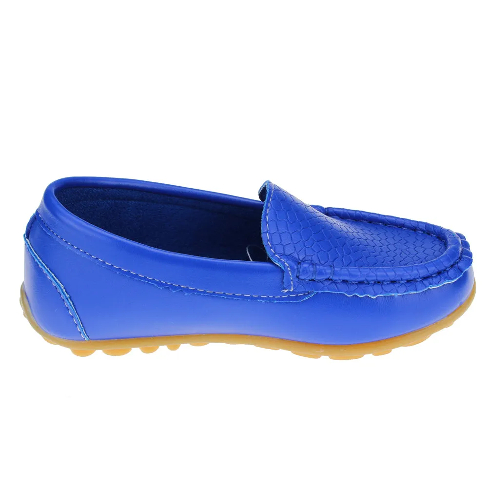 Boys Girls Leather Loafer Shoes Slip on Moccasin Flat Outdoor Soft Shoes