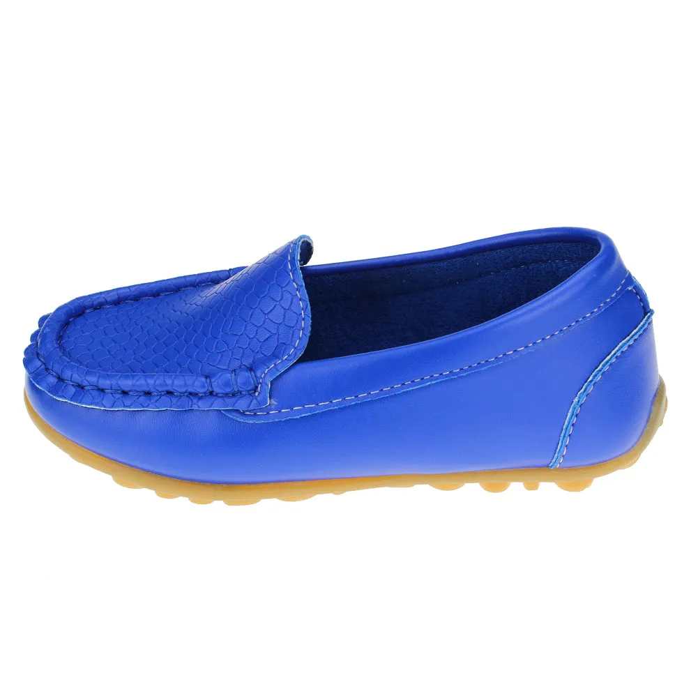 Boys Girls Leather Loafer Shoes Slip on Moccasin Flat Outdoor Soft Shoes