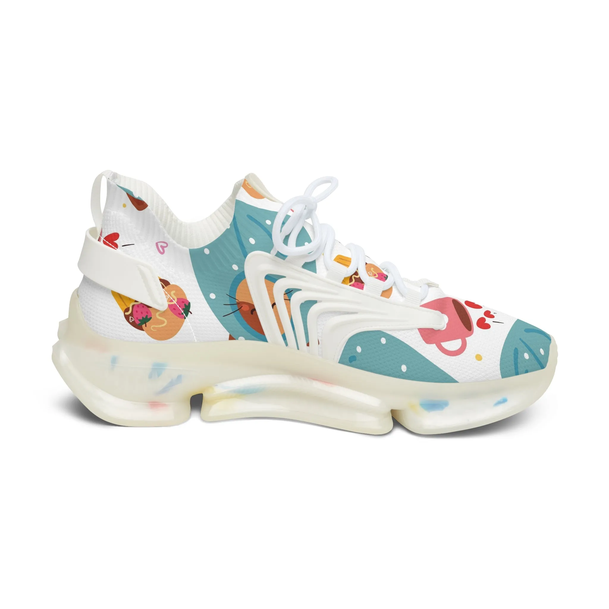 Cat Wrapped in Blanket Women's Mesh Sneakers