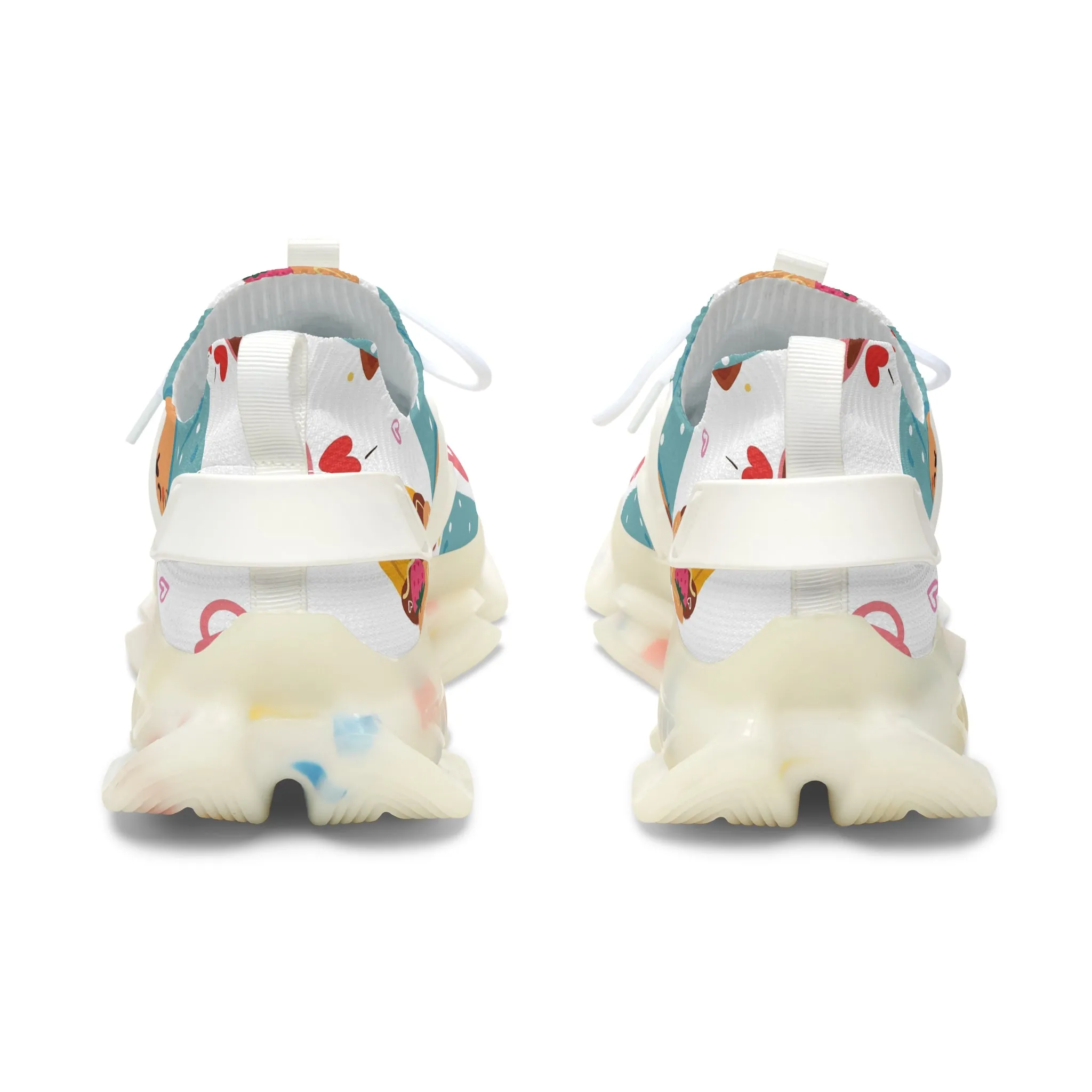 Cat Wrapped in Blanket Women's Mesh Sneakers