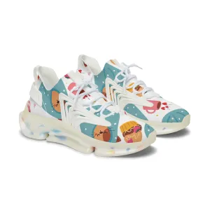Cat Wrapped in Blanket Women's Mesh Sneakers