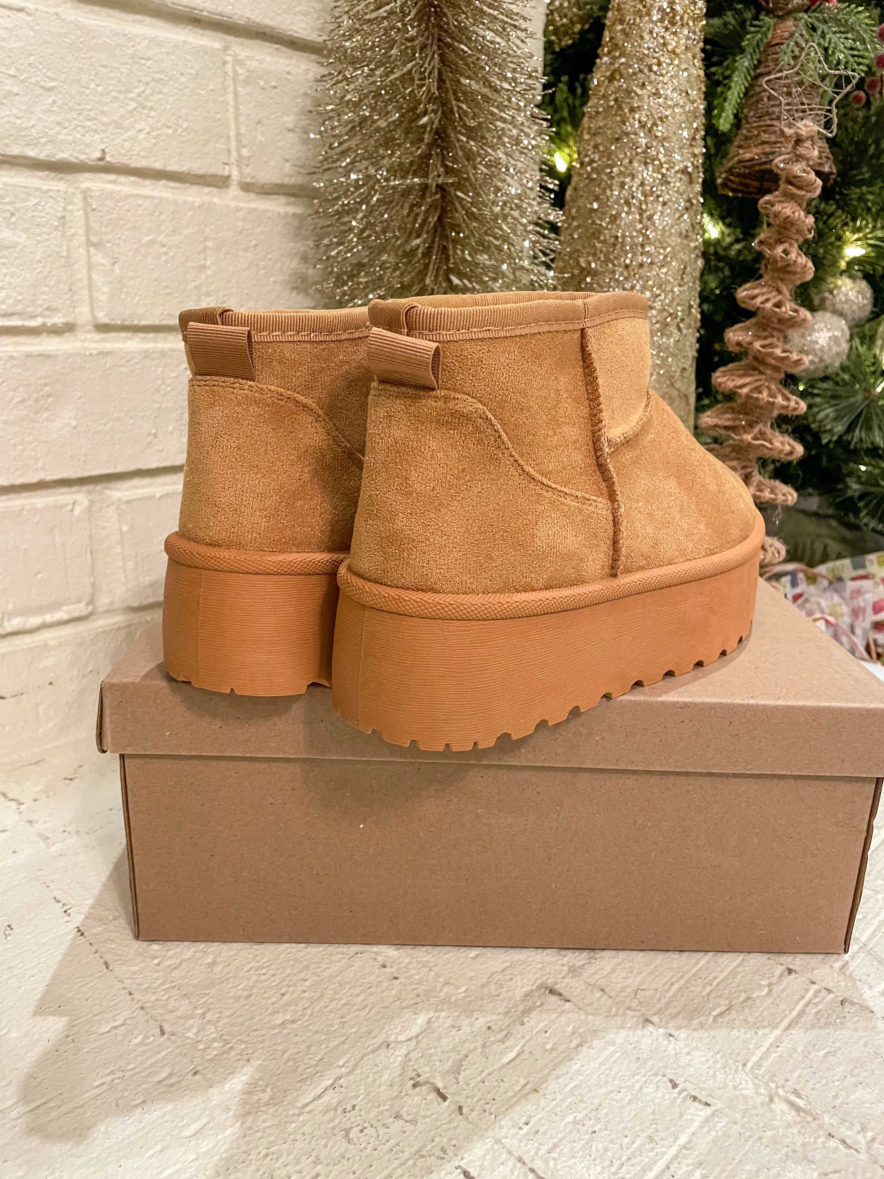 Chestnut Platform Mini Boots- RESTOCK