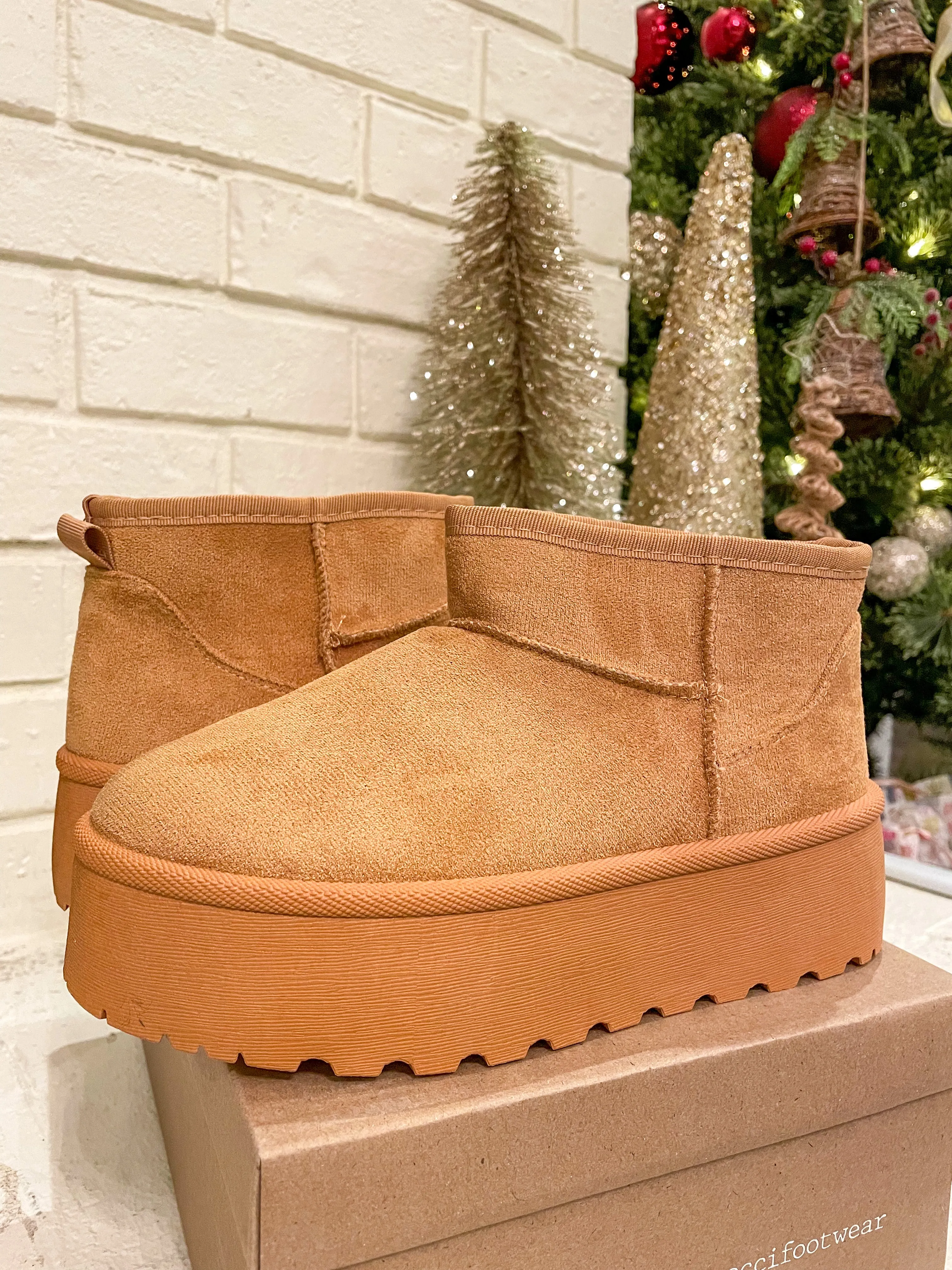 Chestnut Platform Mini Boots- RESTOCK