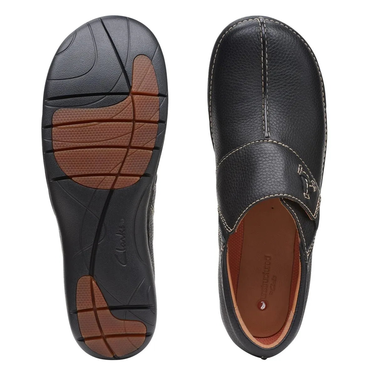 Clarks Women's Un Loop Ave Slip Ons- Black