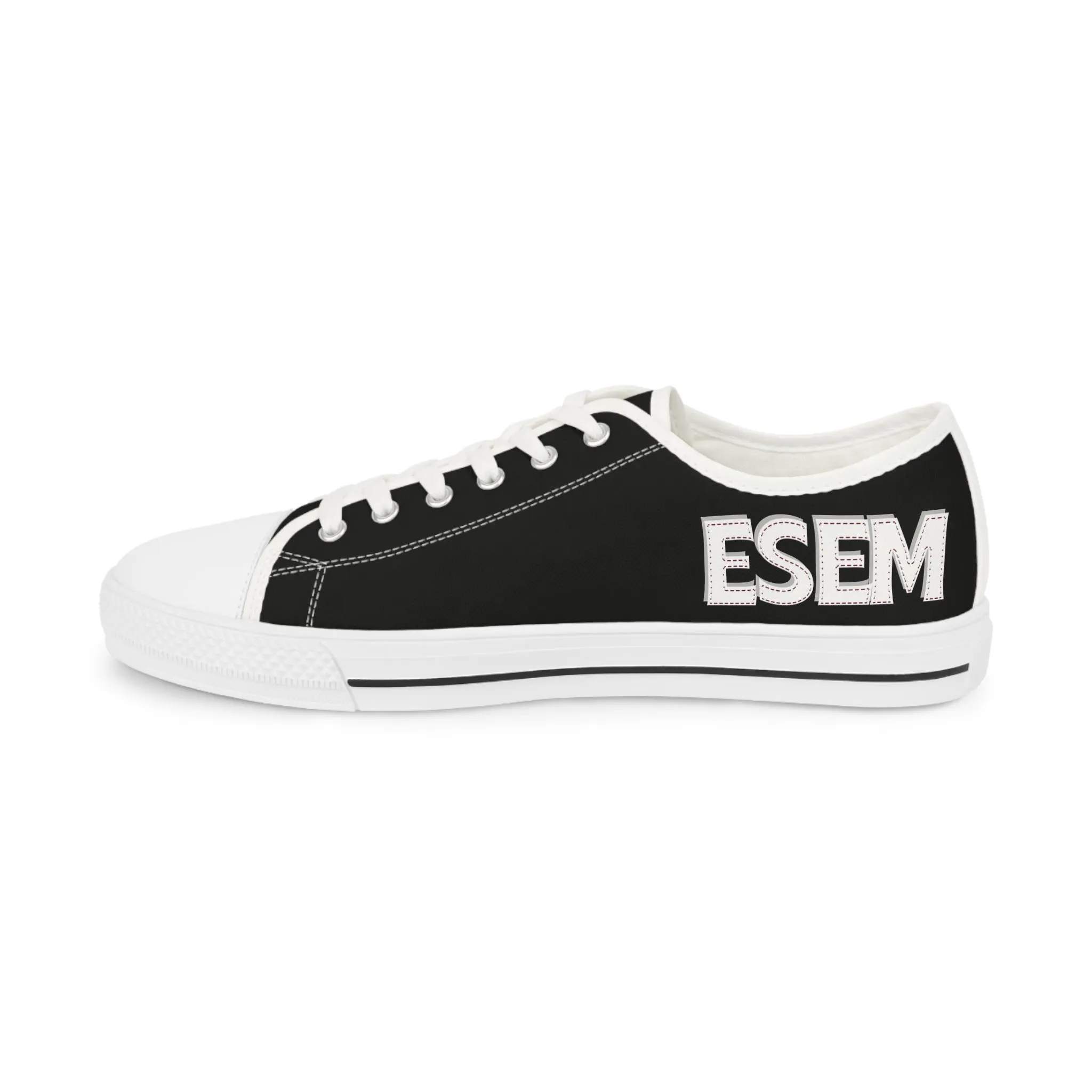 ESEM White - Black Men's Low Top Sneakers