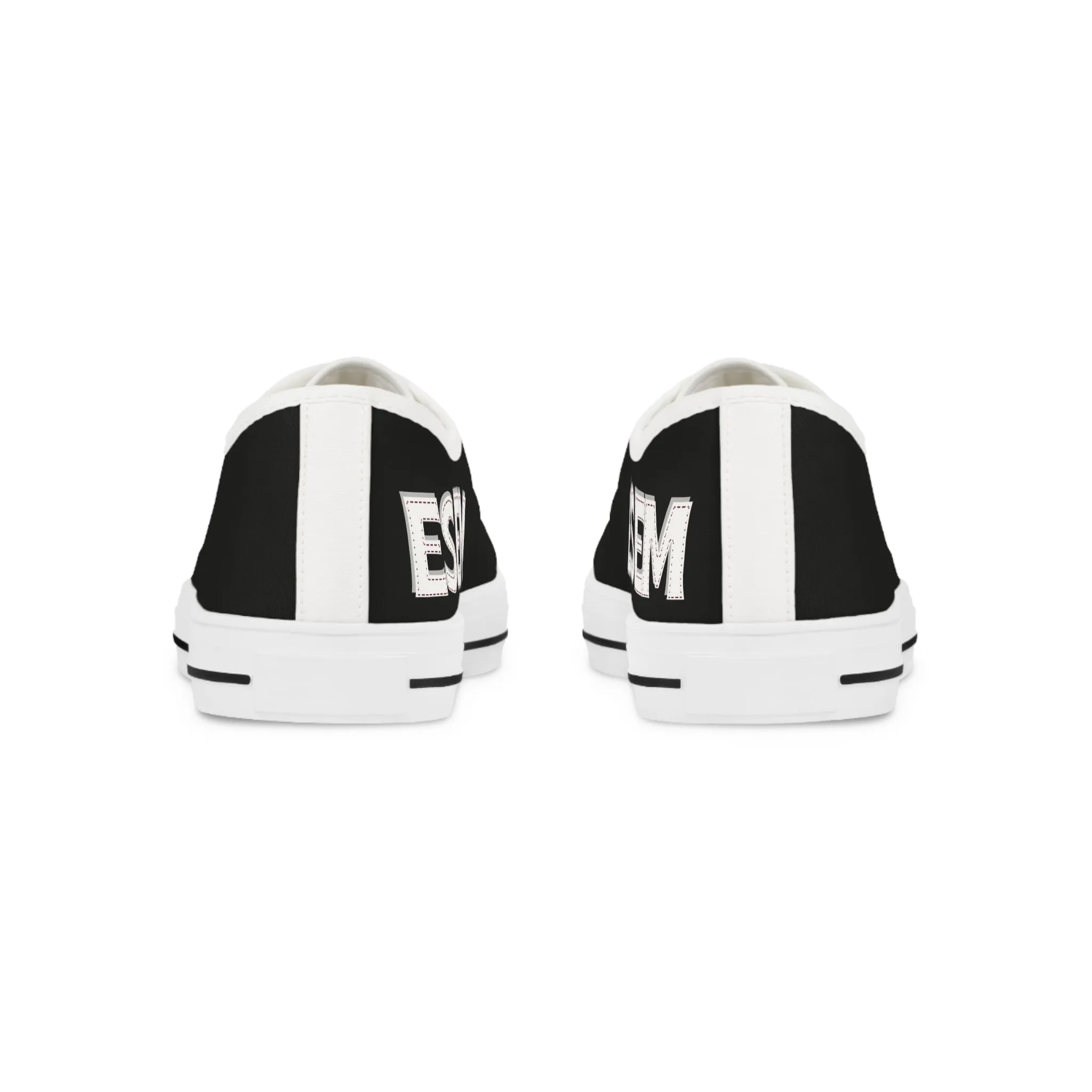 ESEM White - Black Men's Low Top Sneakers