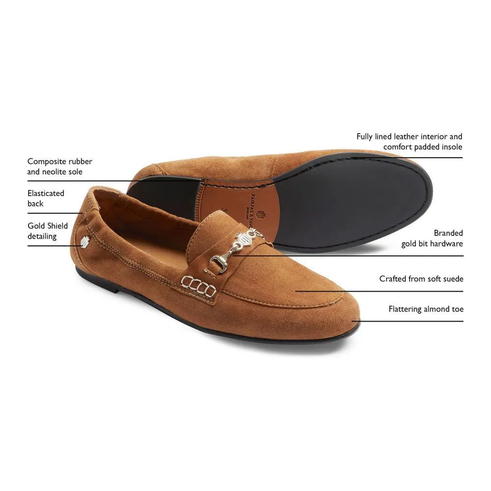 Fairfax & Favor Newmarket Ladies Suede Loafer - Tan