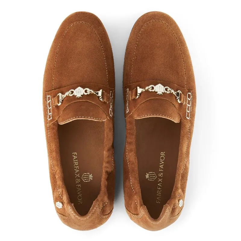 Fairfax & Favor Newmarket Ladies Suede Loafer - Tan