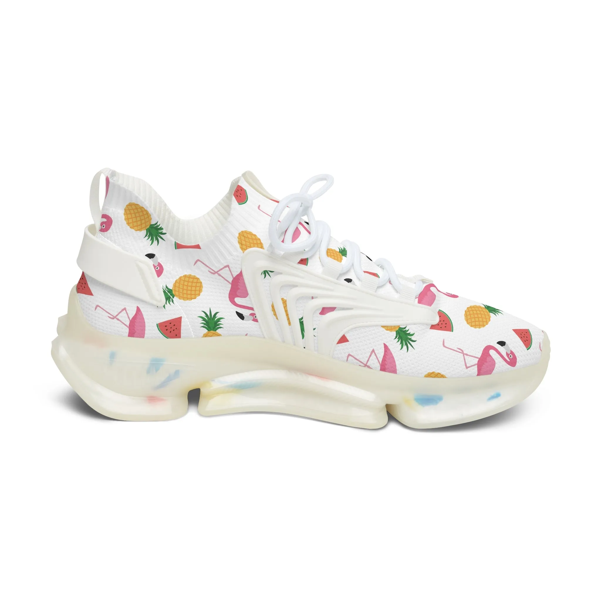 Flamingo and Fruit Women's Mesh Sneakers