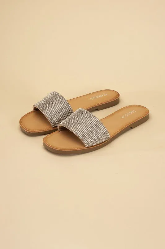 Hailey Rhinestone Slides