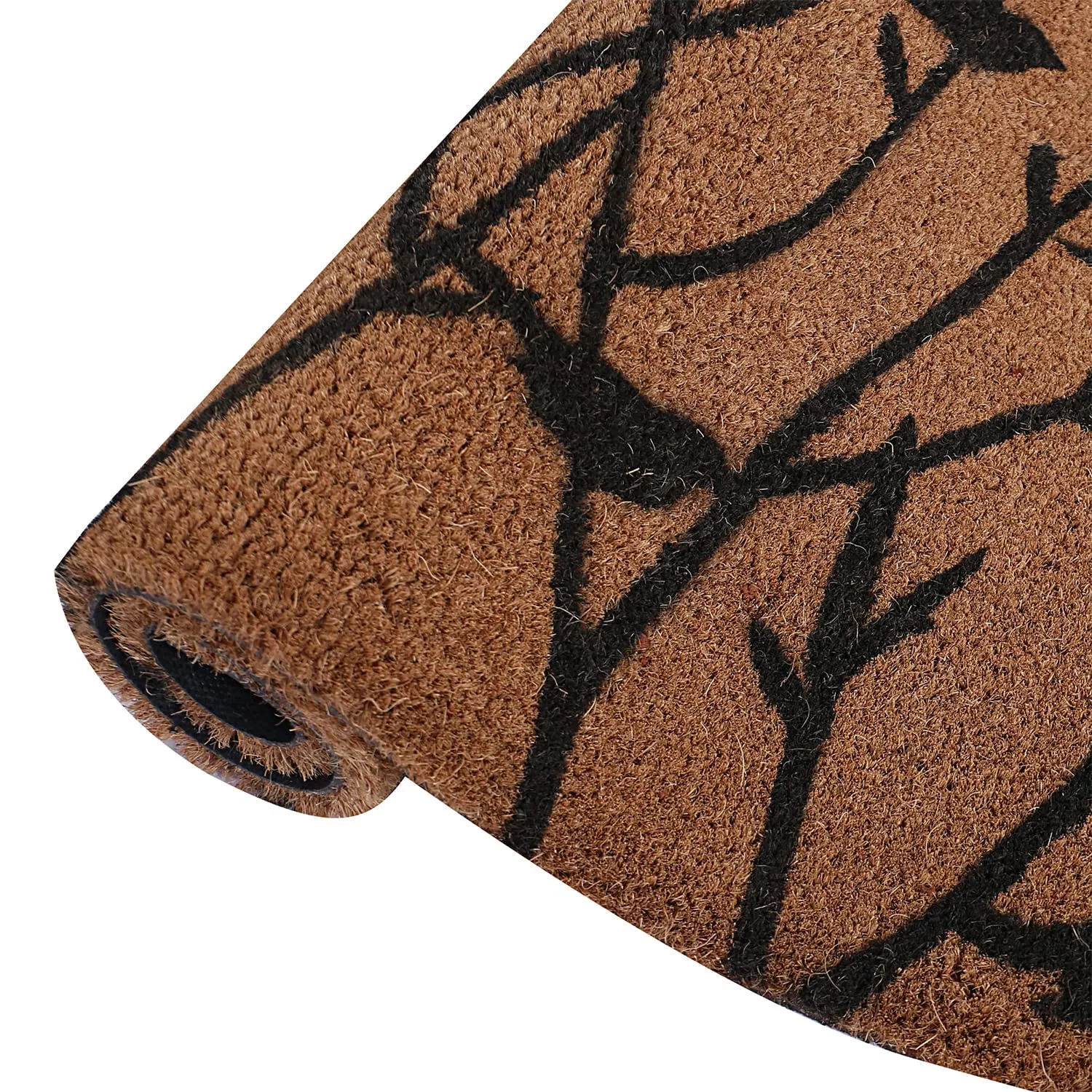 Heart Home Door Mat|Polyethylene Durable & Anti-Slip Natural Birds Print Floor Mat|Rug for Indoor or Outdoor, 30x20 Inch (Brown)
