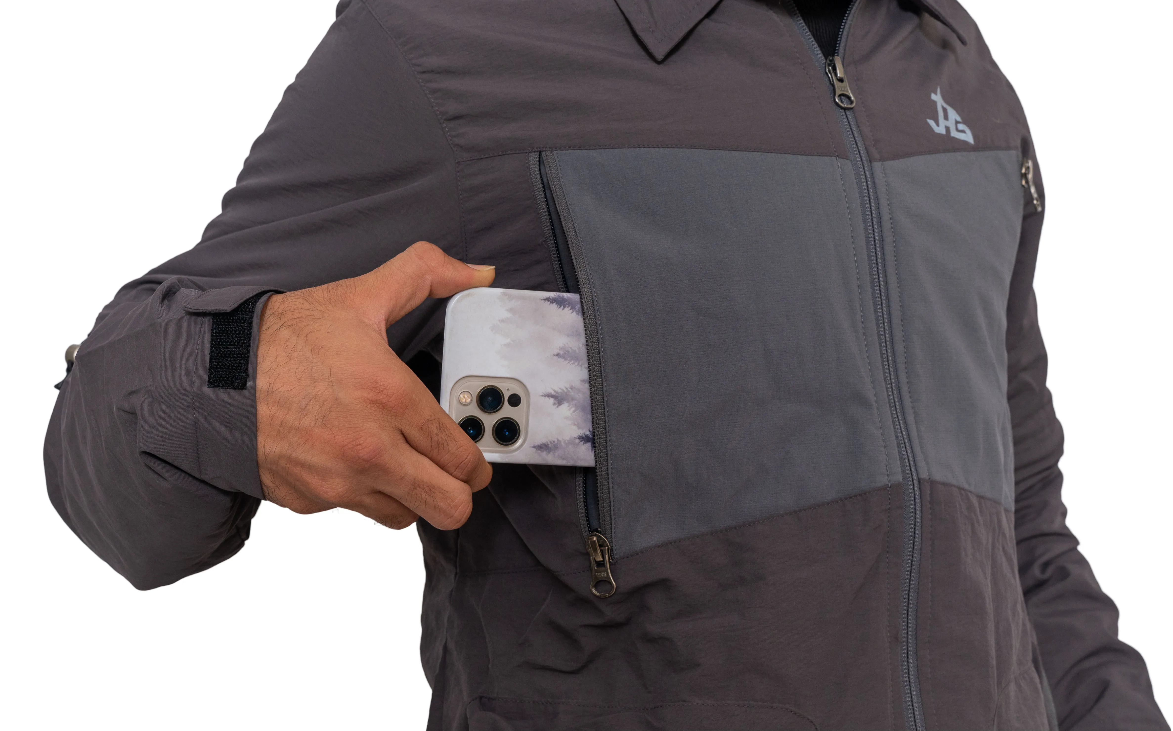 JAG Aero Ranger Convertible Hiking & Trekking Shirt | Mesh Inside | Convertible Shirt | Space Grey