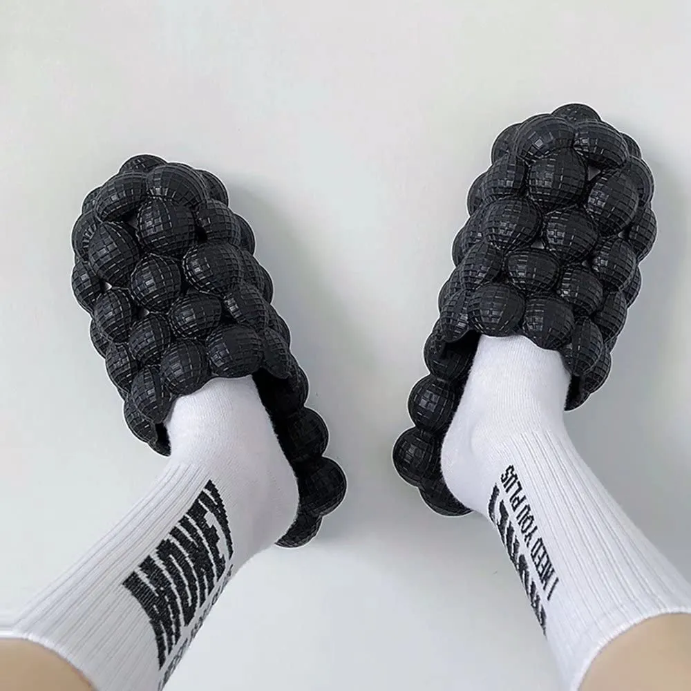 Massage Bubble Slides Slippers for Women Men,Mukinrch Funny Lychee Non-slip House Slippers