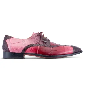 Mauri X-Factor 4992 Men's Shoes Ruby Red Combo Exotic Alligator Derby Oxfords (MA5465)