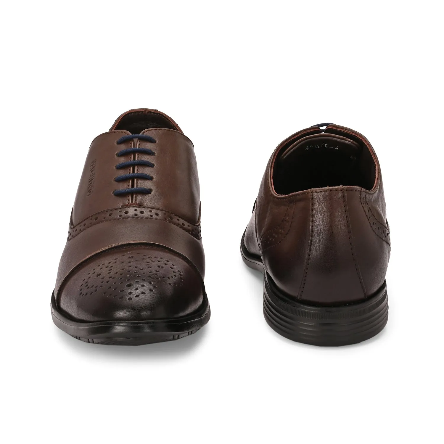 Men Premium Leather Brown Lace-Up Formal Derby Shoes (Exicom-65)