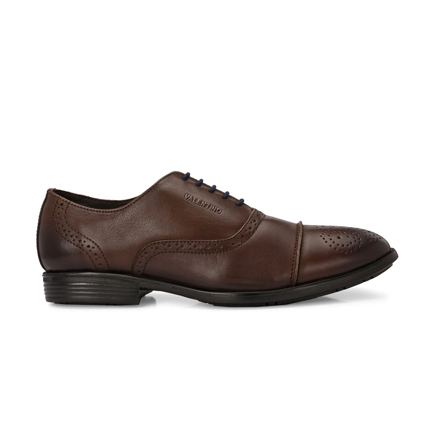 Men Premium Leather Brown Lace-Up Formal Derby Shoes (Exicom-65)