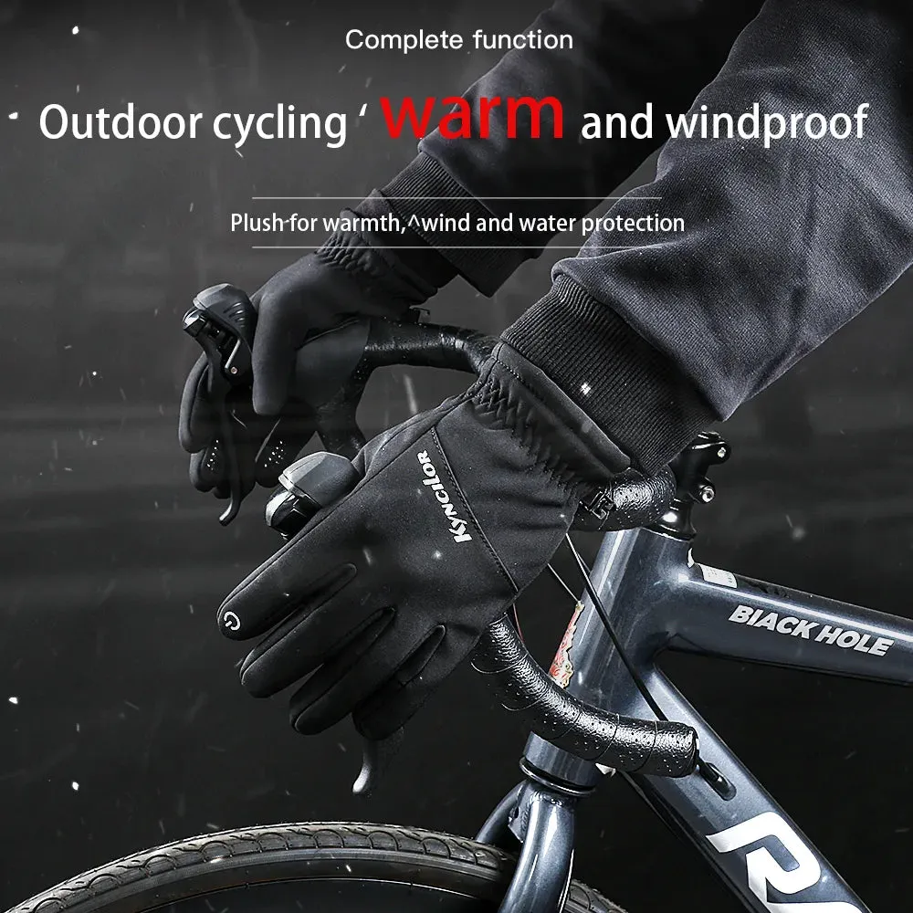 Motorcycle Gloves Full Finger Men's Gloves Thermal Warm Cycling Gloves Outdoor Bicycle Ski Gloves For Camping Hiking