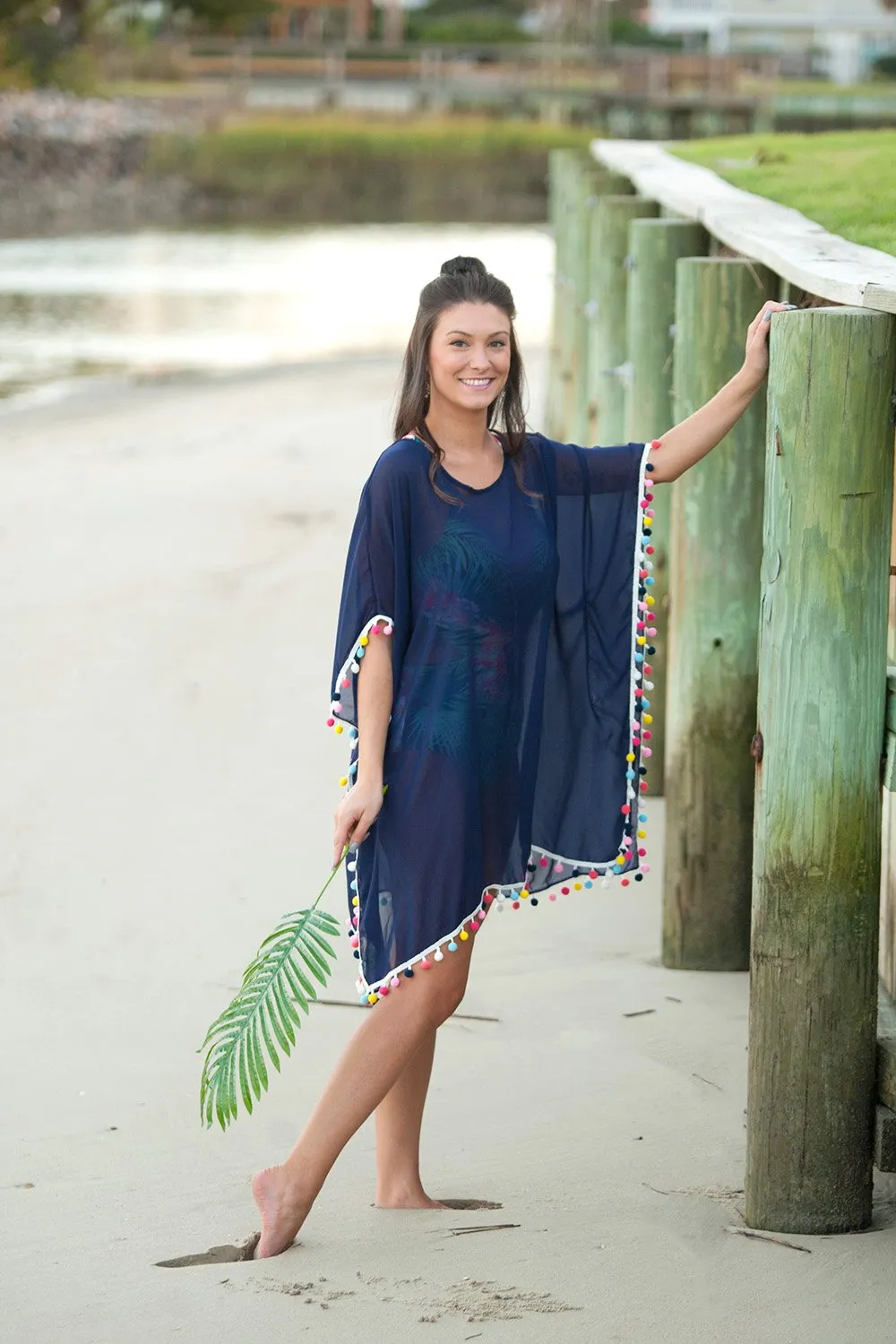 Navy Pom-tastic Coverup - Personalized