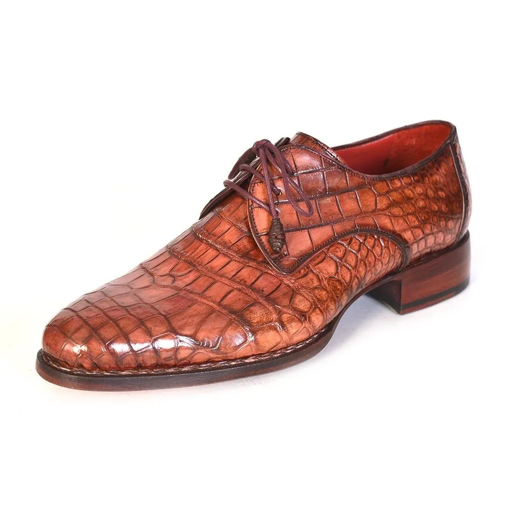 Paul Parkman Genuine Crocodile Goodyear Welted Derby Shoes (ID#44Z87)
