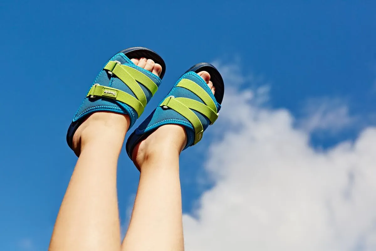 People Footwear Blue/Lime Lennon Chiller Slip On | Vegan Slide Sandal