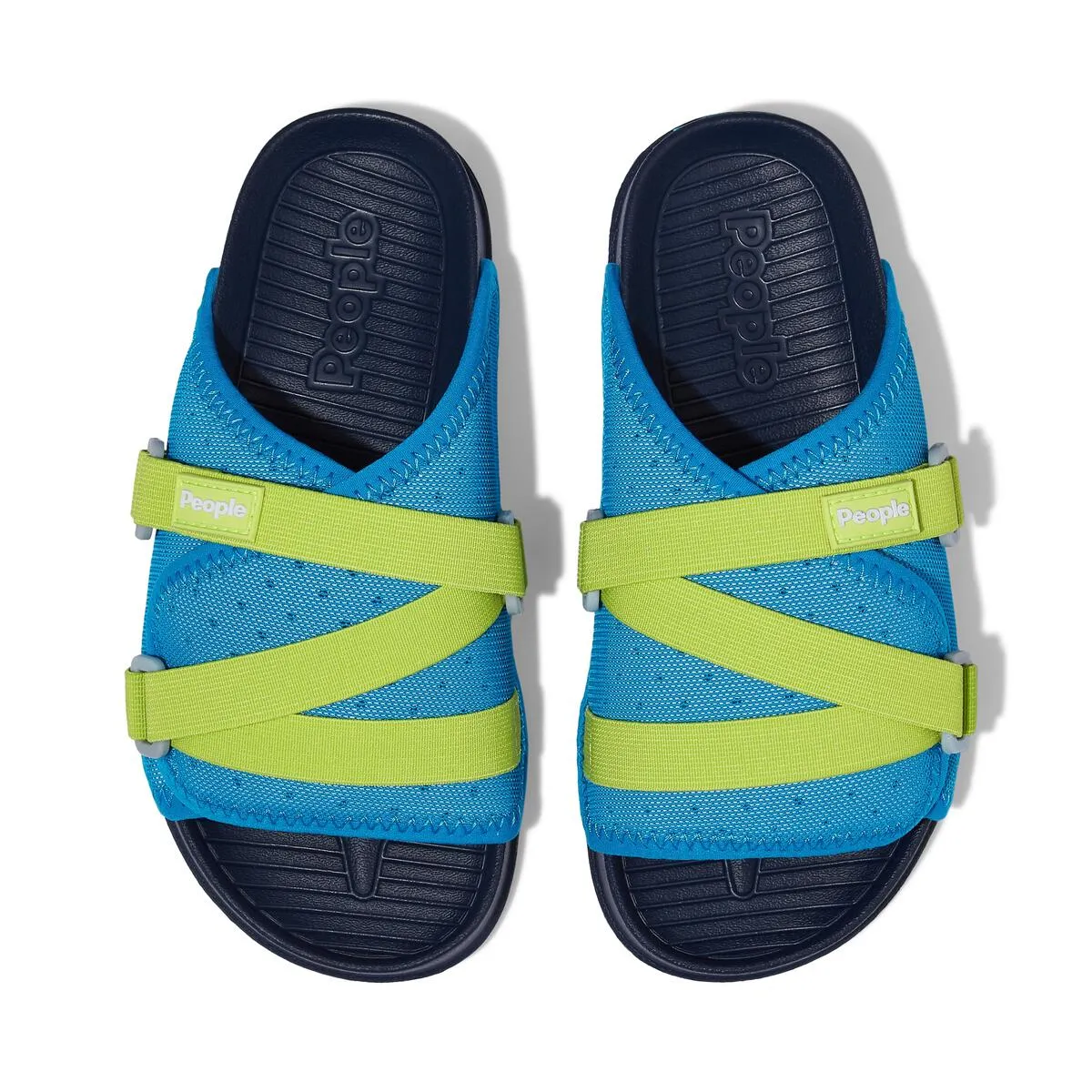 People Footwear Blue/Lime Lennon Chiller Slip On | Vegan Slide Sandal