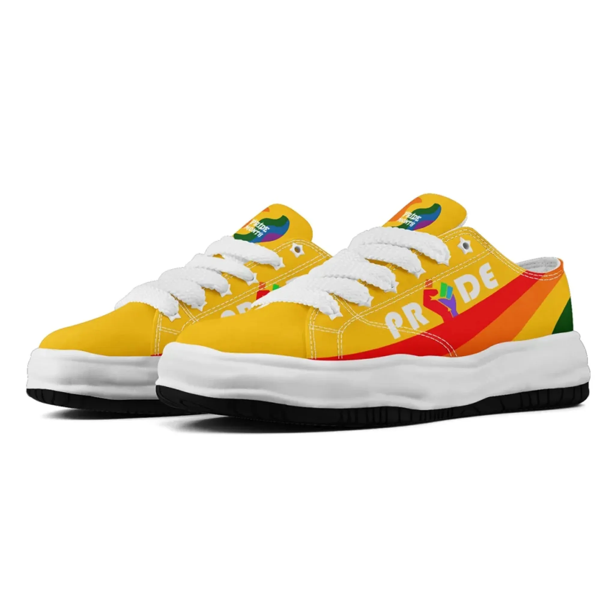 Personalized Moon Phase Pride Sneakers, Custom Rainbow Galaxy Shoes, Unisex Casual Shoe