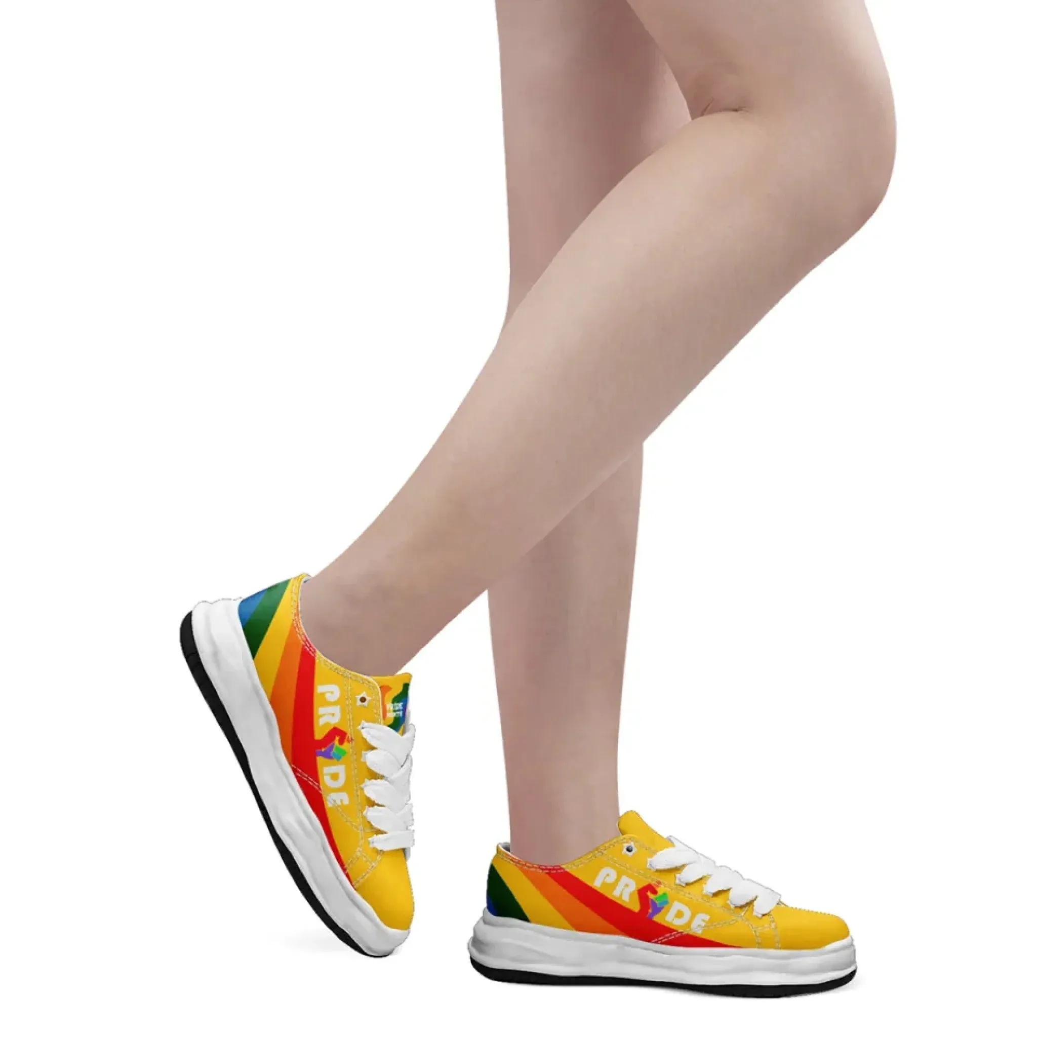 Personalized Moon Phase Pride Sneakers, Custom Rainbow Galaxy Shoes, Unisex Casual Shoe