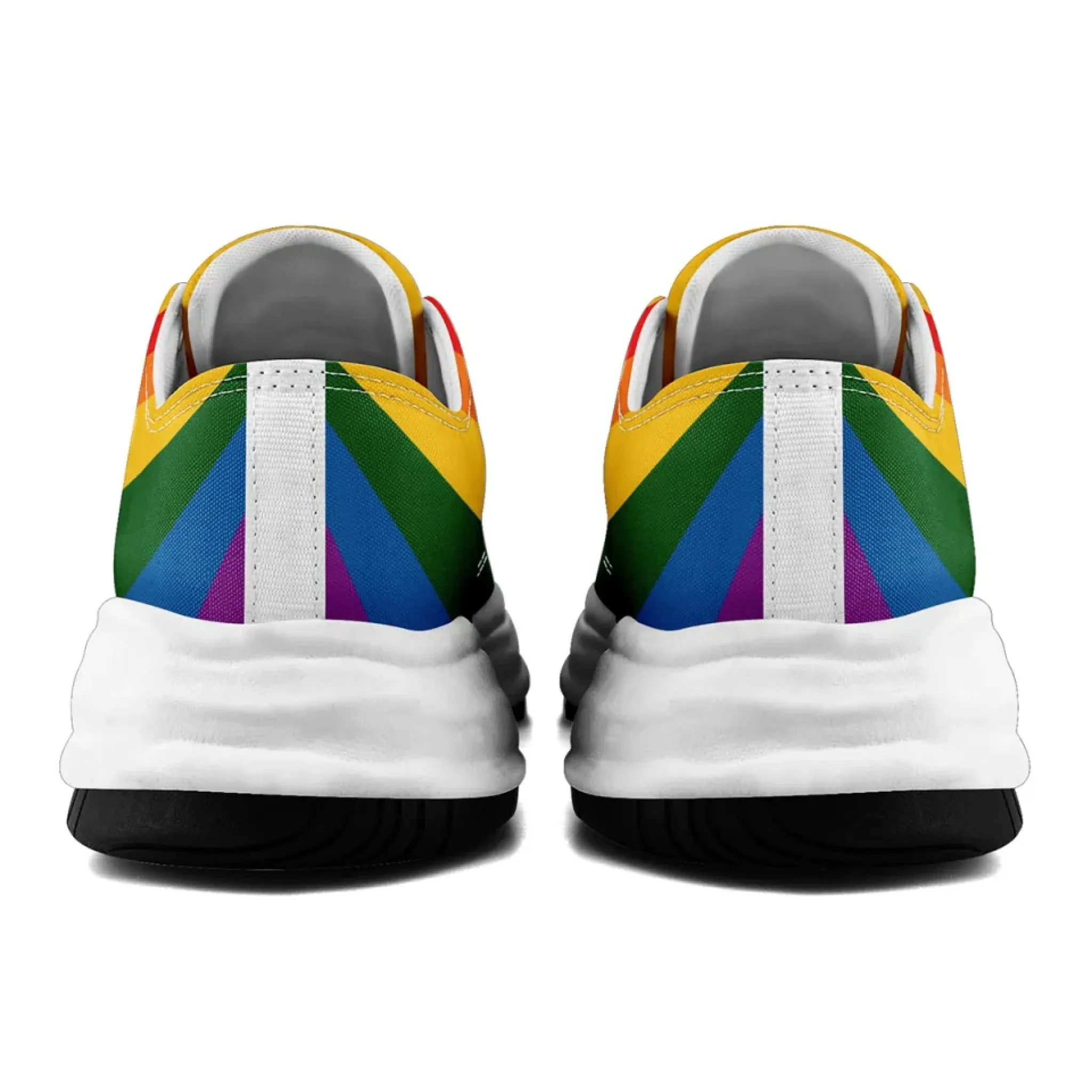 Personalized Moon Phase Pride Sneakers, Custom Rainbow Galaxy Shoes, Unisex Casual Shoe