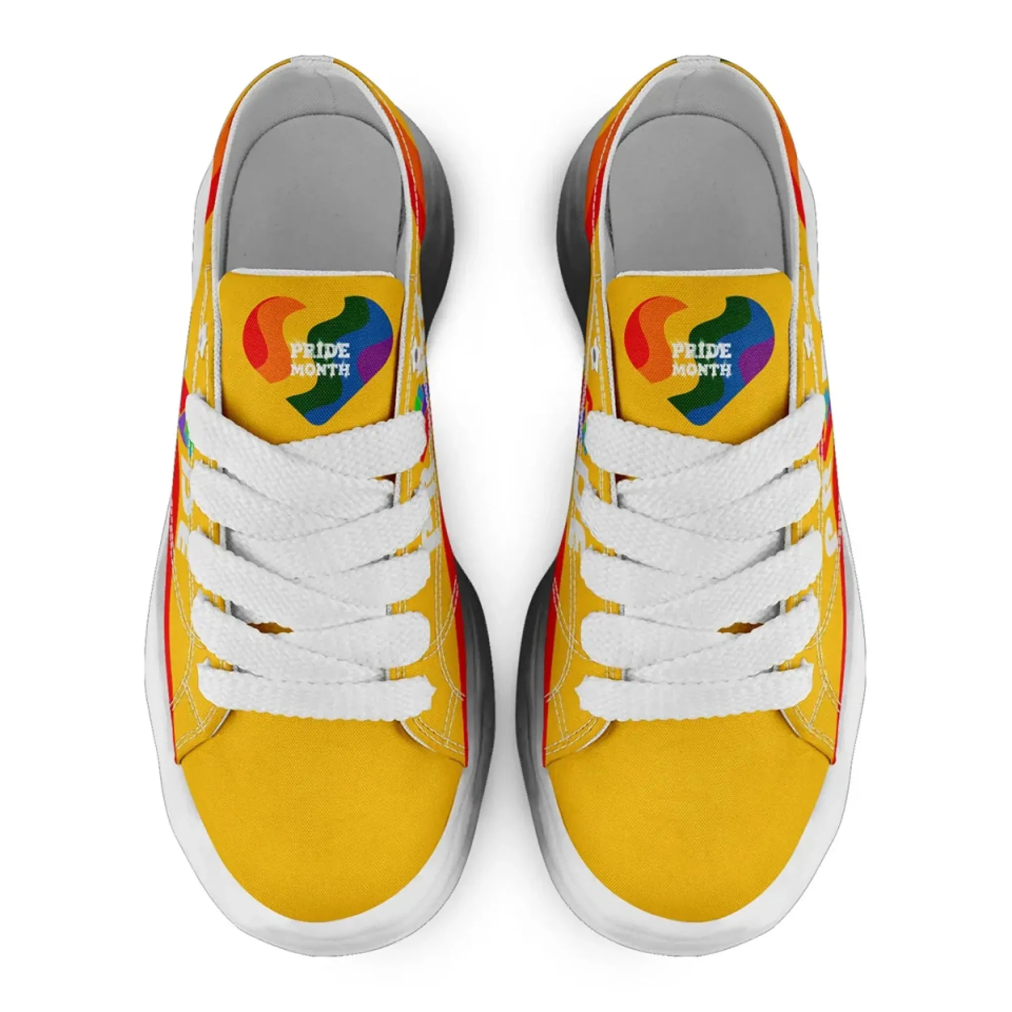 Personalized Moon Phase Pride Sneakers, Custom Rainbow Galaxy Shoes, Unisex Casual Shoe