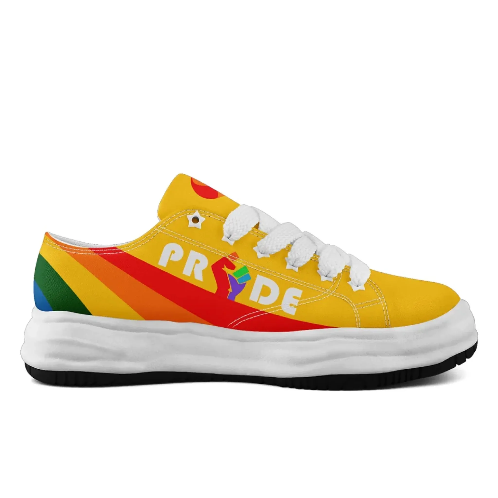 Personalized Moon Phase Pride Sneakers, Custom Rainbow Galaxy Shoes, Unisex Casual Shoe