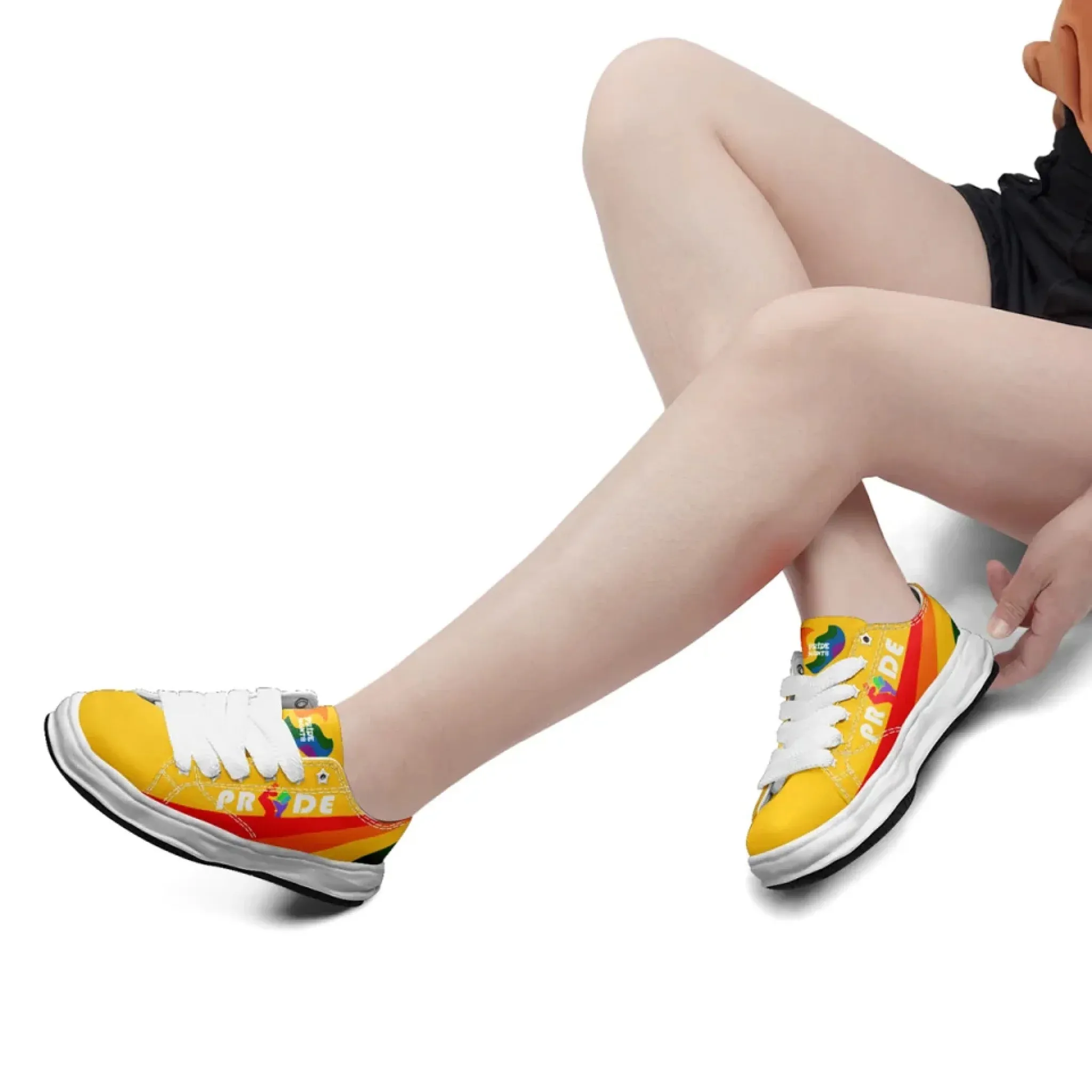 Personalized Moon Phase Pride Sneakers, Custom Rainbow Galaxy Shoes, Unisex Casual Shoe