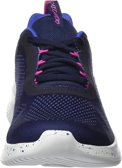 Skechers New Horizon Navy/Hot Pink Pull On Breathable Mesh Low Top Sneakers