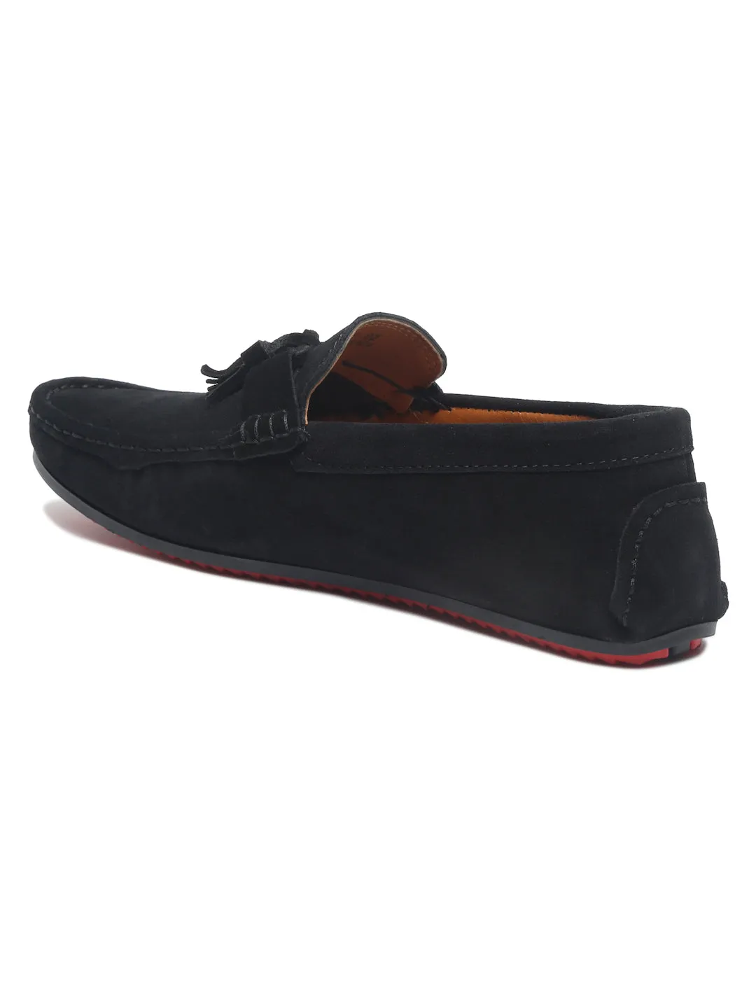 Teakwood Leather Men Solid Round-Toe Black Loafer