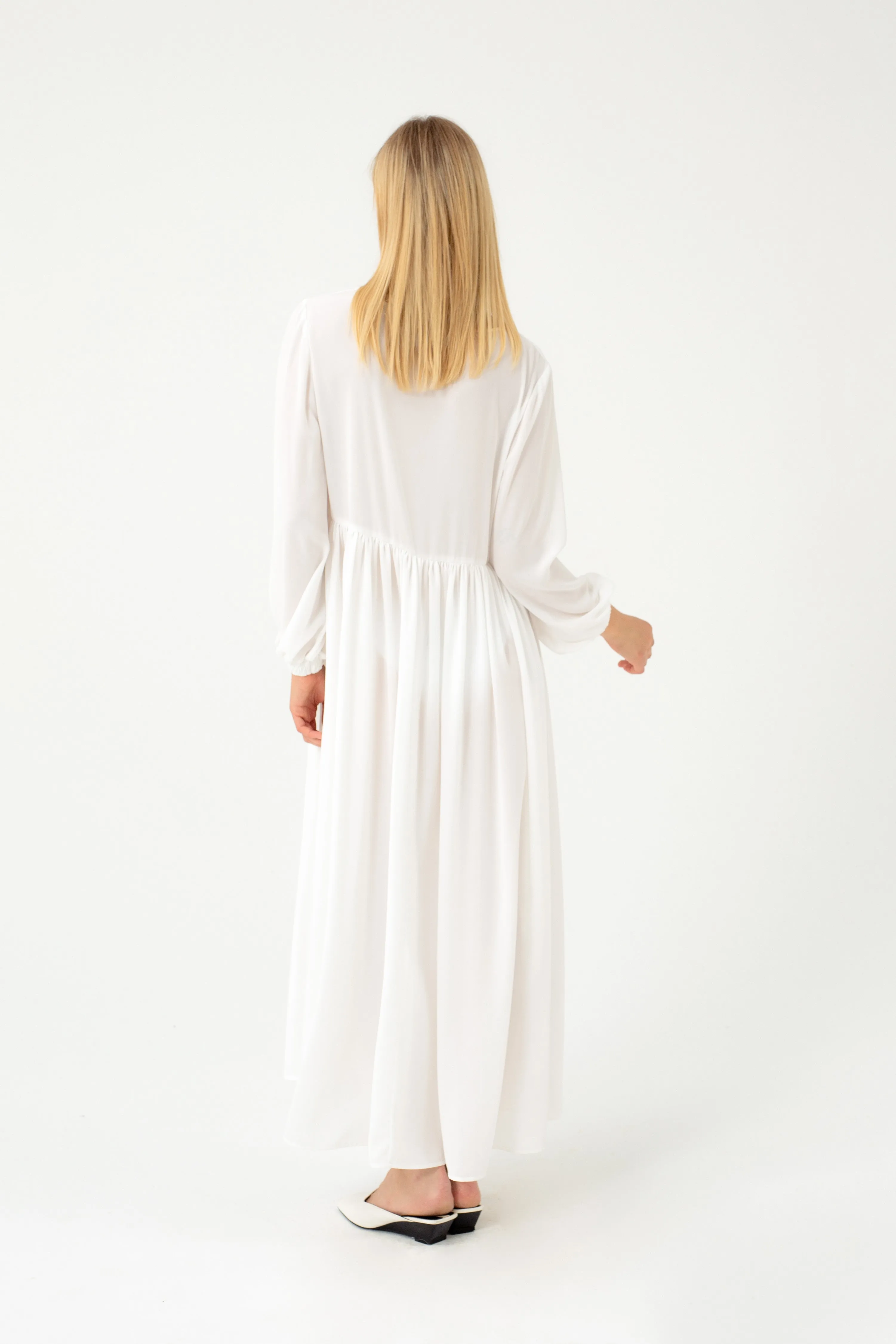 TRANSLUCENT MAXI WHITE DRESS