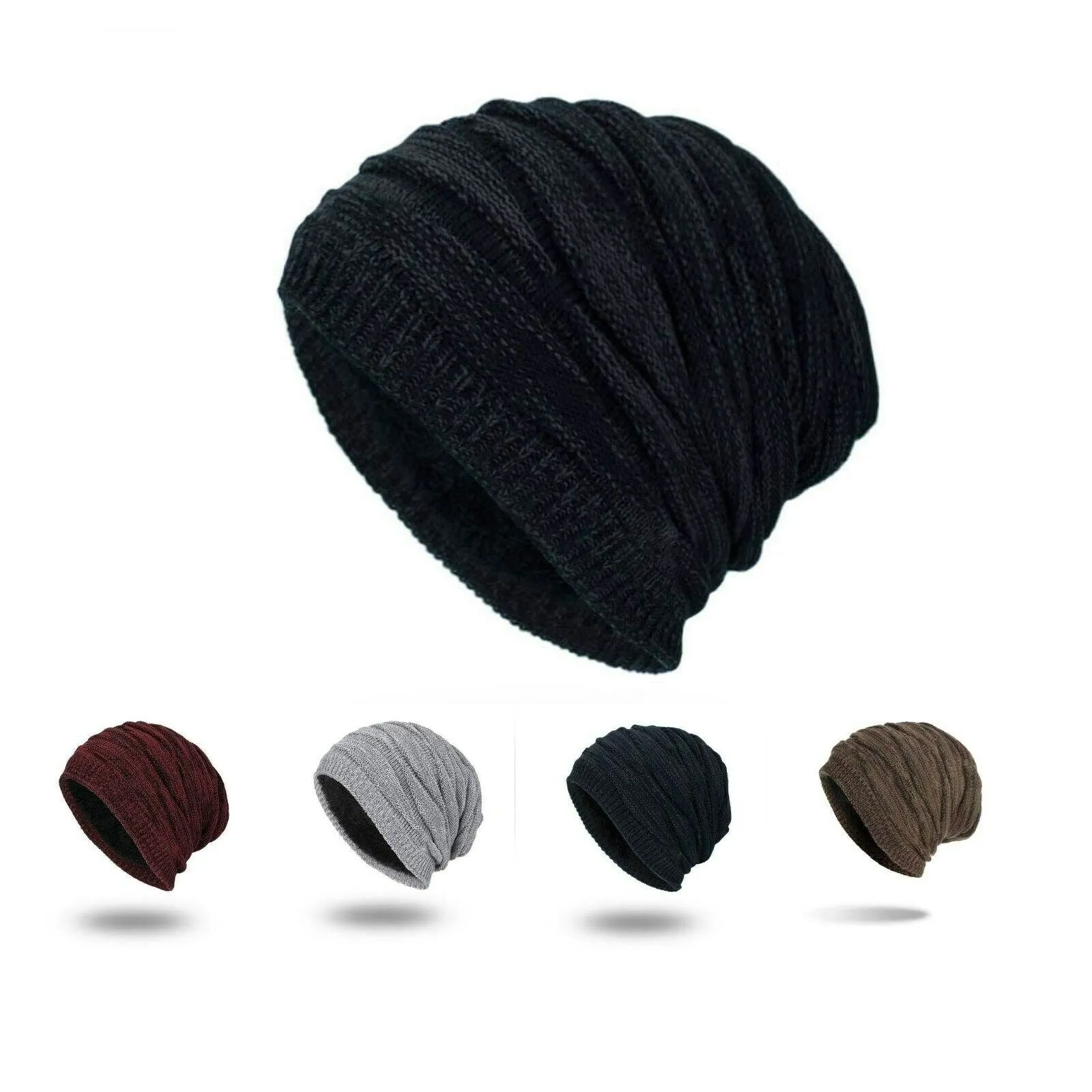 Winter Knit Long Slouch Warm Beanie Hat