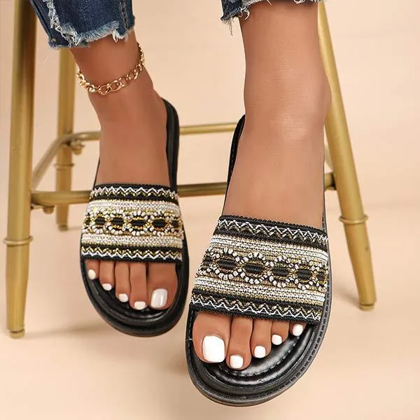 Women's Platform Ethnic Style Beach Sandals 05748434C