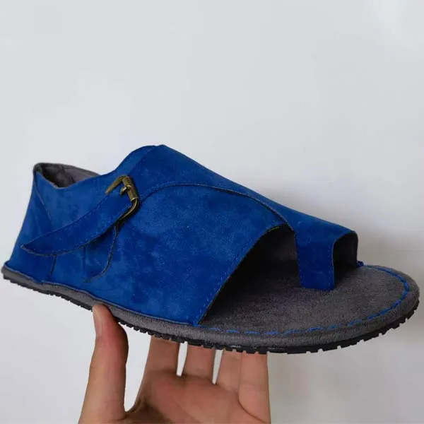 Women'S Vintage Slip-Toe Solid Flat Sandals 89857179C
