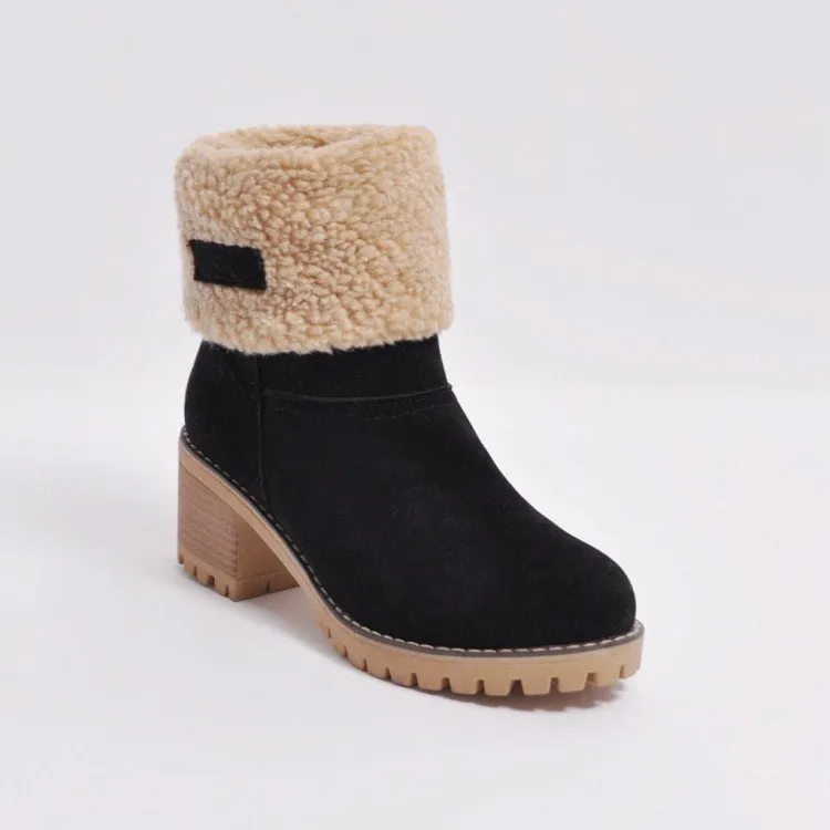 Women's Winter Snow Boots Flocking Warm Boots