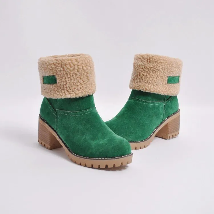 Women's Winter Snow Boots Flocking Warm Boots