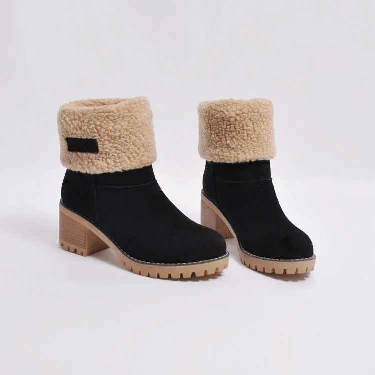 Women's Winter Snow Boots Flocking Warm Boots