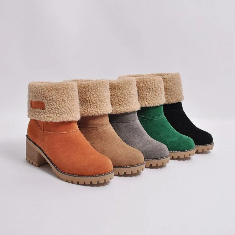 Women's Winter Snow Boots Flocking Warm Boots